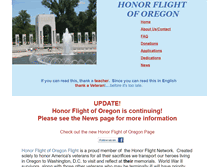 Tablet Screenshot of honorflightoforegon.org